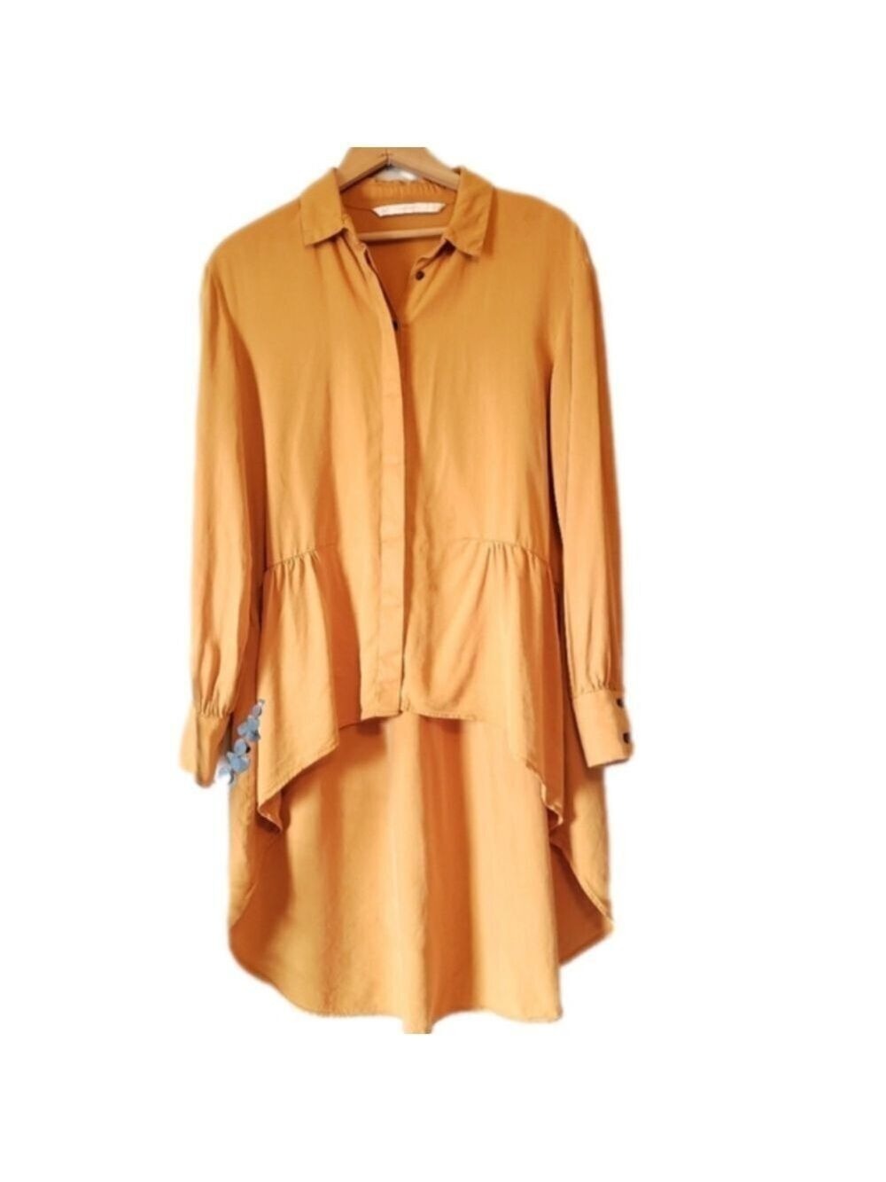 𝅺Mustard Zara Trafaluc High Low Blouse